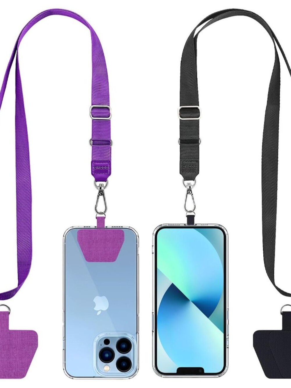 Phone Lanyard 2 Pcs Adjustable Neck Strap,4 Pcs Patches,Universal Crossbody Mult